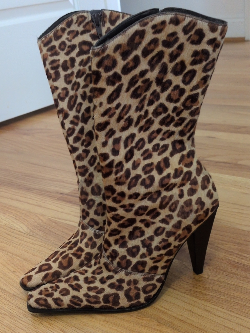 Dolce Vita Animal Print Square Toe Boots - Picture 5 of 12